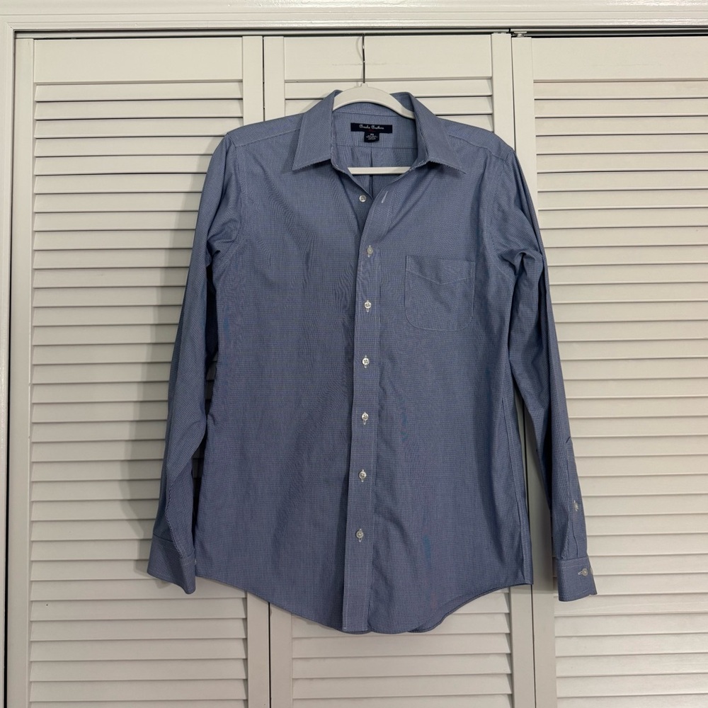 Brooks Brothers Button Down Shirt Non-iron 100% Cotton Dress Shirt Prep Wall St